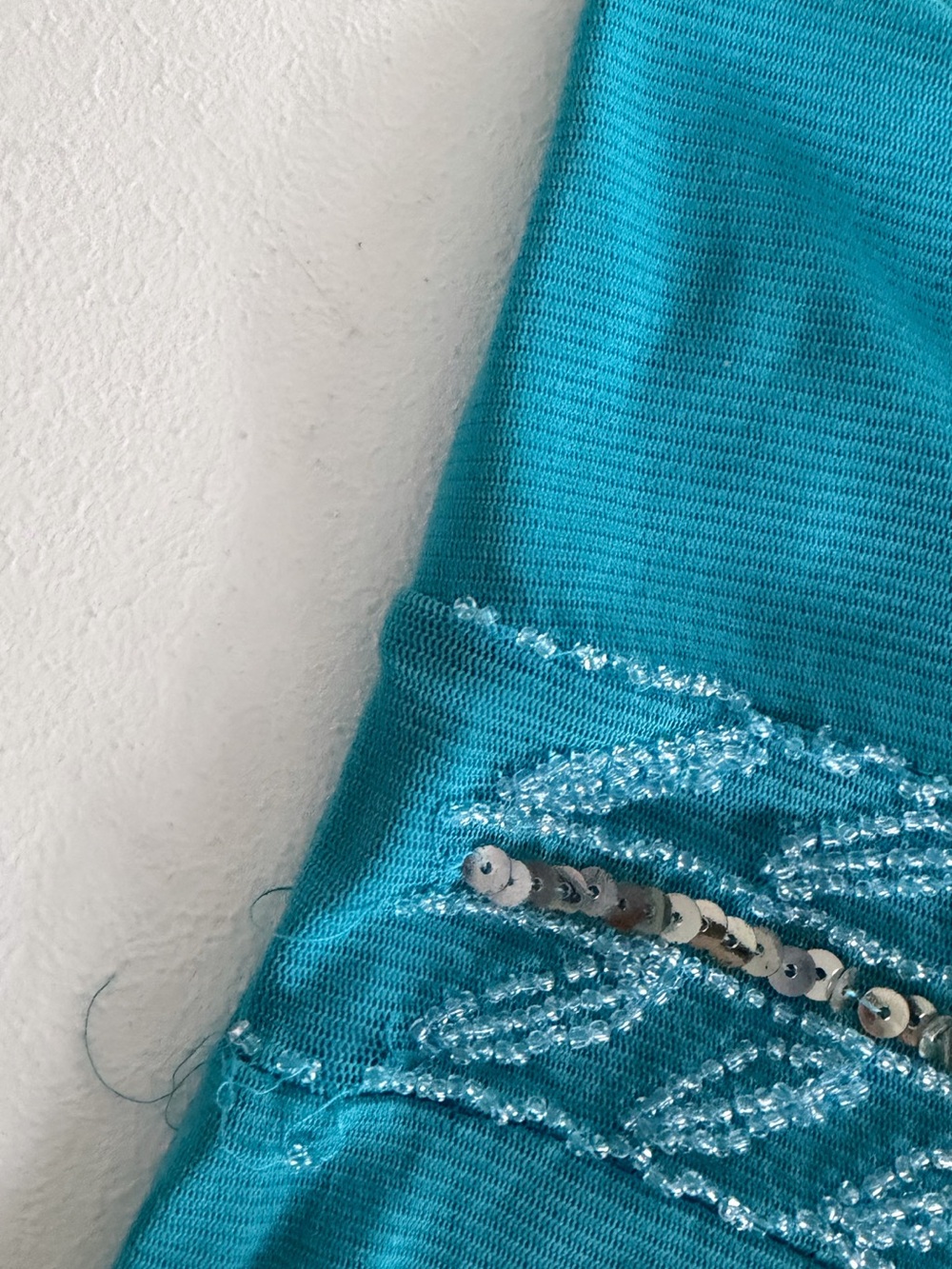 Lipstick Vintage Turquoise Sequin Halter Top - Picture 5 of 8